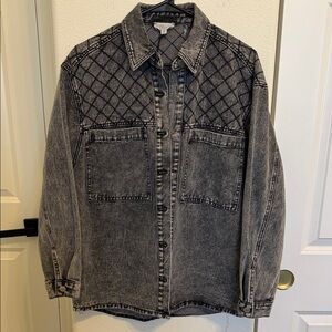 Black Quilted Denim Jacket